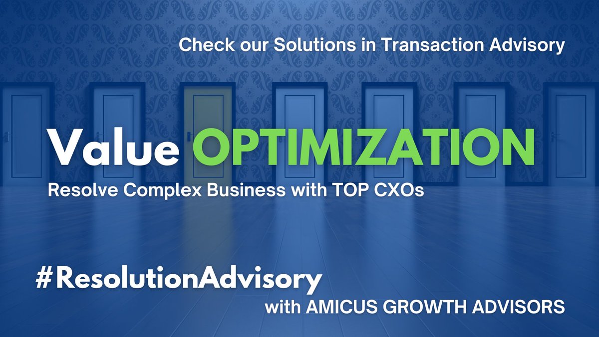 Amicusllp's tweet image. Resolve Complex Business Problems with Top CXOs #ValueOptimization #ResolutionAdvisory #TransactionAdvisory #AmicusGrowthAdvisors