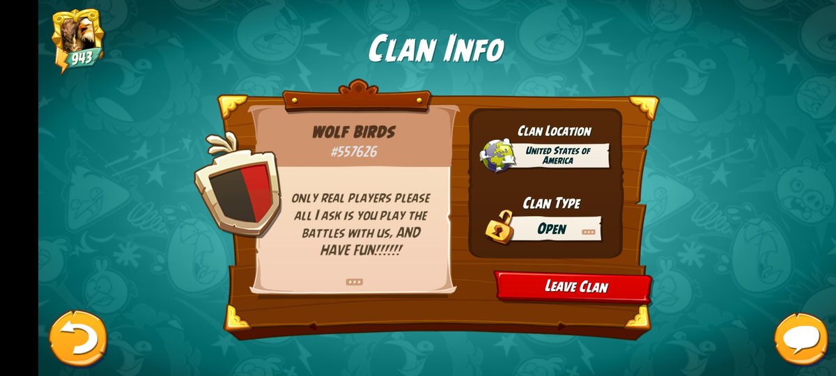 I am the clan leader Rogue Wolf of the Wolf Birds 🐺🦅⚔️🛡️ of AB2. We are looking for like-minded players to join us in our battles!!!! We have a great team we love to chat and the only requirement is you play the battles with us and have fun 😎👍