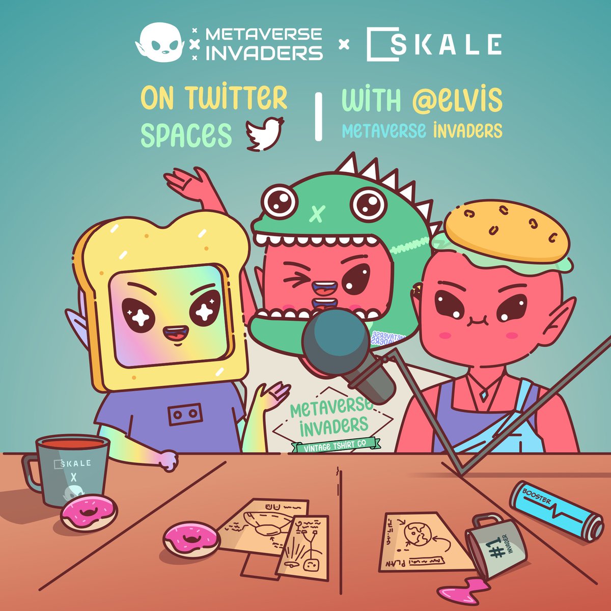 metaverseinvade's tweet photo. 🕐Few more hours before we get started!
🎙️Grab your popcorn and get it ready!
@metaverseinvade X @timtello X @OGMnfts X @SkaleNetwork
🎁Prizes included:
https://t.co/6aJS1sBgVu
#MetaverseInvaders #Skale #NFT https://t.co/WR1HpmUPN4
