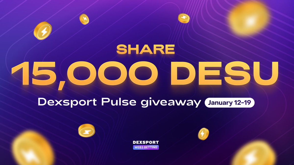 dexsport_gaming's tweet photo. 🤩 Are you in the mood to win this year? Start by taking part in Dexsport Pulse giveaway! 

🏆 5 lucky winners will share 15,000 $DESU!

To enter:
1️⃣ Follow @dexsport_pulse
2️⃣ Retweet this post
3️⃣ Tag 3 friends and write your BEP20 Web3 wallet address in the comments https://t.co/oQoL84LMUz