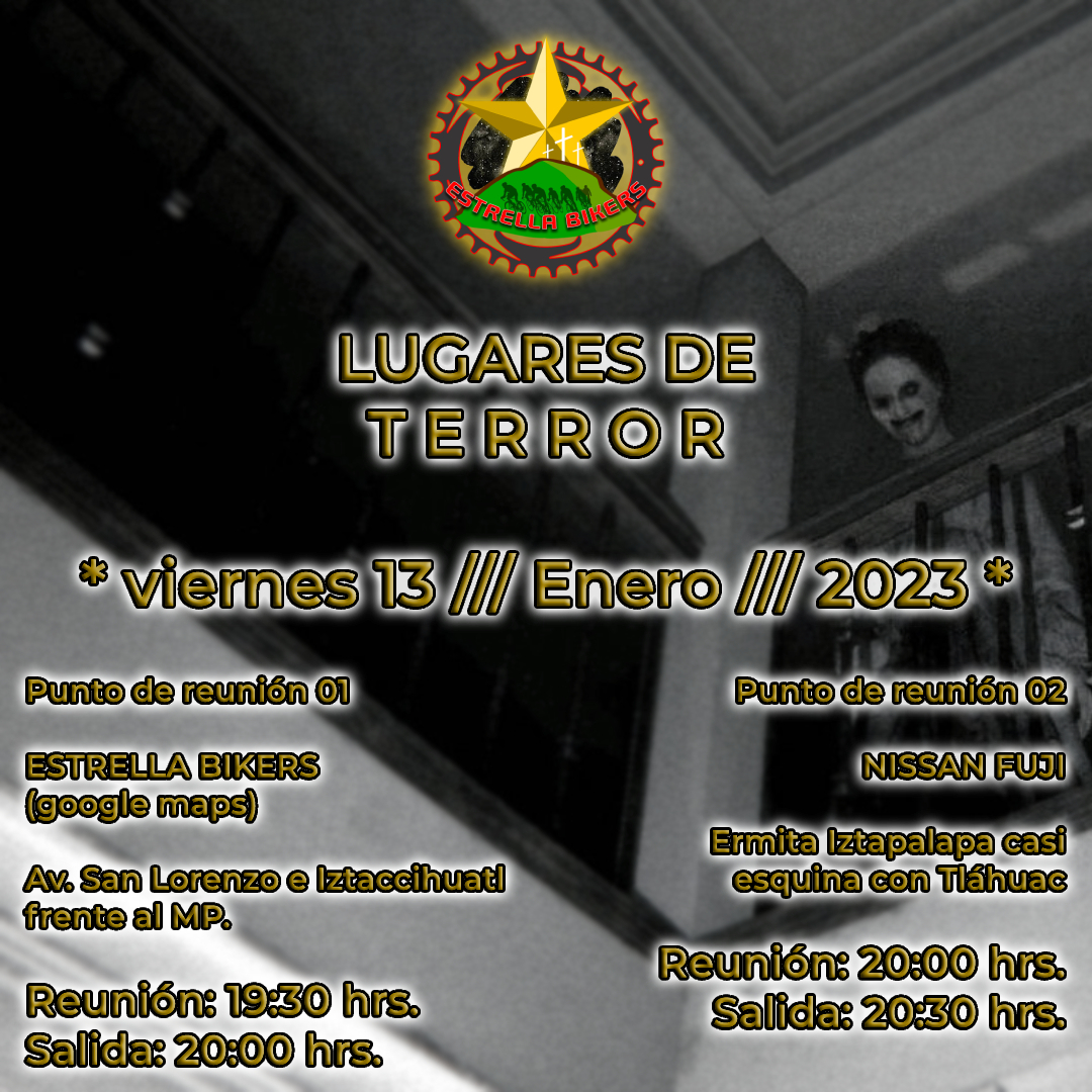 🇲🇽🌟🚲 ESTRELLA BIKERS🚲🌟🇲🇽

Camaradas del pedal los venimos invitando a nuestra salida con motivo al viernes 13.

Recuerden que pueden ver nuestra ubicación en Google Maps.
*
*
*
*
*
#LaEstrellaBrillaMás
#DeIztapalapaParaElMundo #EstrellasSobreElCamino #LasCallesSonNuestras