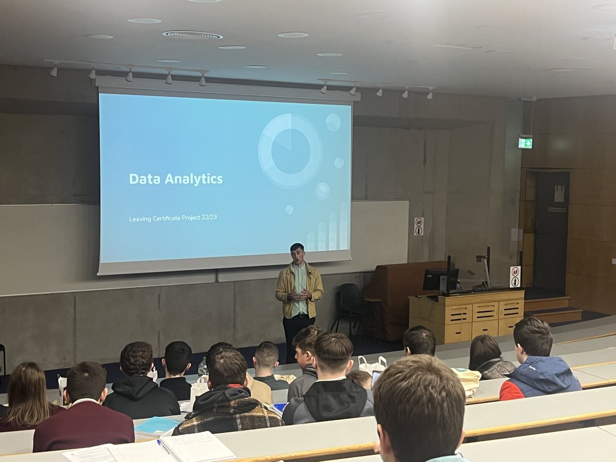 SaintEunans's tweet photo. Pictured are our sixth year Computer Science students who took part in an all day workshop for their final year projects in conjunction with ATU. Also pictured is our very own LCCS teacher Mr Eoin Gallen who gave an excellent talk on Data Analytics. https://t.co/vDGXeEFBpk