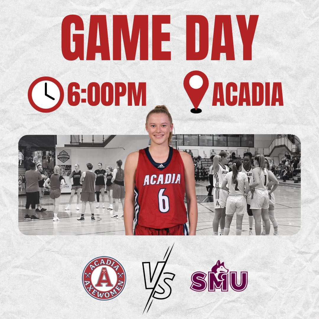AxewomenBB's tweet photo. 🪓IT'S GAME DAY!🪓
@AcadiaAthletics 
The Axewomen are taking on SMU tonight!🔥
📍#thestu 
⏰6:00pm
🆚 @SMUHuskies 
📺https://t.co/GdZuCXZmon
👀Look out for updates on our story!

#gameday #axebasketball #axewomen #axewomenbasketball #ausbasketball #auswomensbasketball https://t.co/FzqCrwSNw6