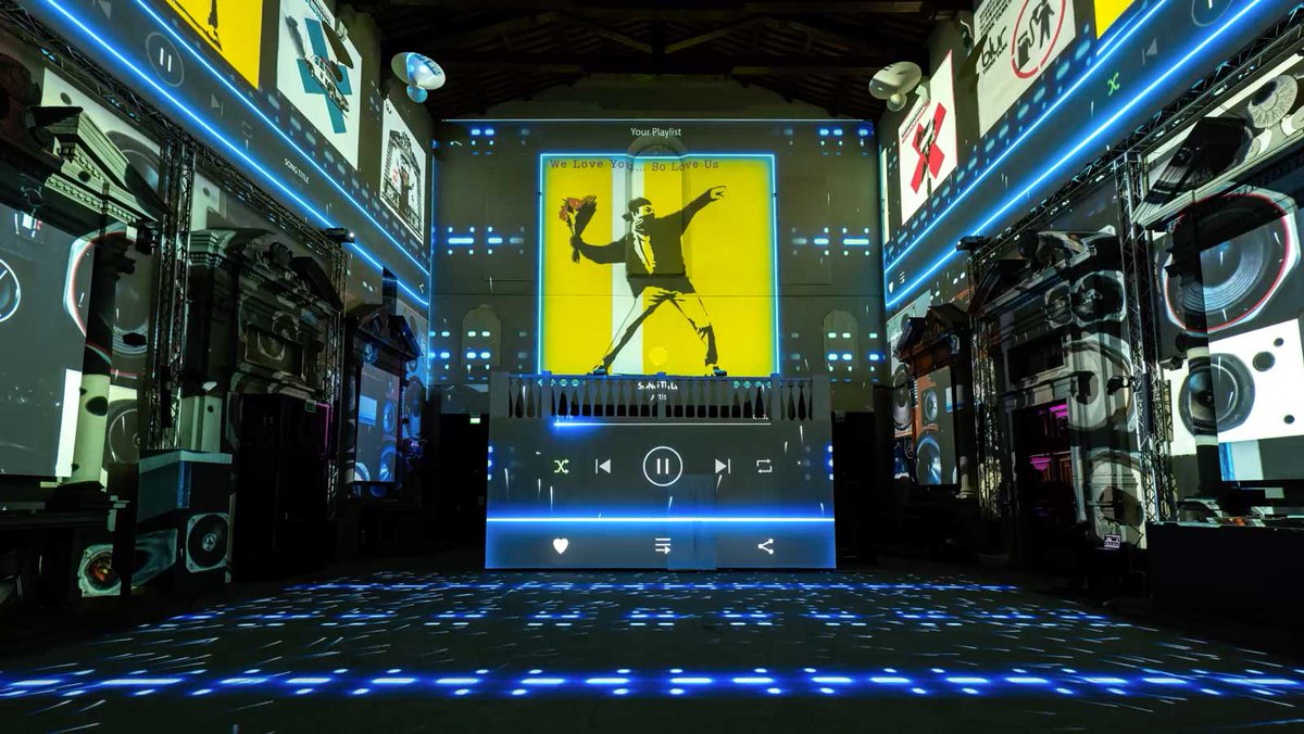 stash_magazine's tweet photo. Spectacular “Inside #Banksy" #installation takes over the Cattedrale dell’Immagine in #Florence

Via @crossmediamm Kanaka studio @LeandroSummo @ShapesPixel 

Watch: https://t.co/6eSDGIjixZ

#motionGraphics #motiondesign #projection #designthinking #design #StreetArt #artist #art https://t.co/FCM1qku8ep