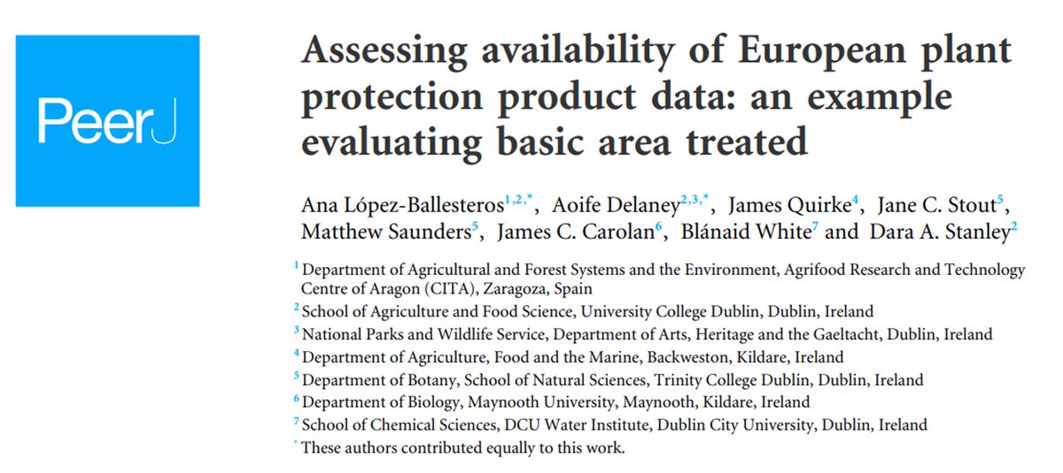 Our article 'Assessing availability of European plant protection product data: an example evaluating basic area treated' was 1 of top 5 most viewed #EnvironmentalContaminationRemediation &amp; #SciencePolicy articles in <a href="/PeerJLife/">PeerJ - the Journal of Life & Environment</a> in 2022! 😊 peerj.com/articles/13586/ <a href="/A_L_Ballesteros/">Ana Ballesteros</a>