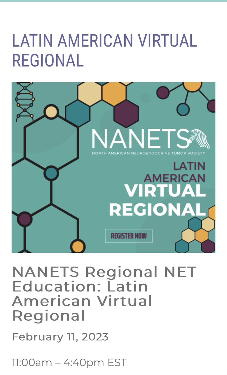 Please save the date!! 😊💪 First NANETS-LATAM webinar 💪<a href="/RachelRiechelm2/">Rachel Riechelmann</a> <a href="/OncoThor/">Thor Halfdanarson</a> <a href="/rominaluca2/">rominaluca</a> <a href="/CataniGreta/">Greta Catani</a> <a href="/IAF_Fleming/">Instituto Alexander Fleming</a>