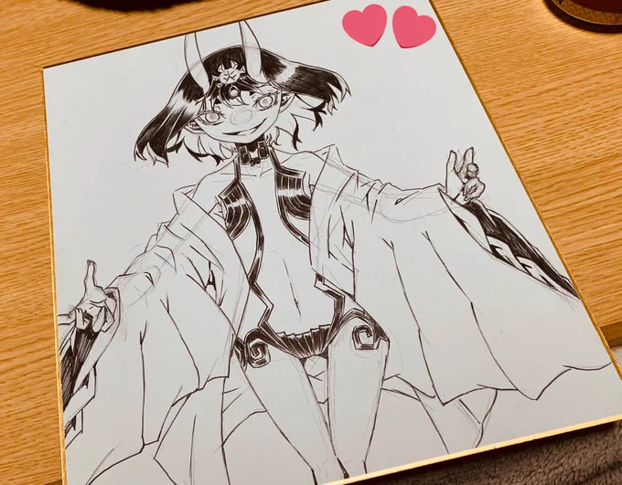 線画できたー( '▽`)この一枚は鬼っぽさを押していくやで☆ミ 