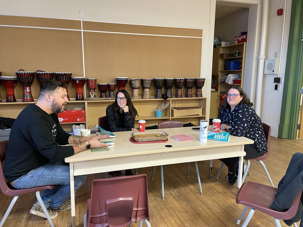 Collective efficacy in action <a href="/KingAlbertps/">King Albert PS</a> during book study. <a href="/JoeBrummer/">Joe Brummer</a>’s Building a Trauma-Informed Restorative School is foundational to our #KAPSequity work. We meet universal needs &amp; build internal discipline with relationships &amp; explicit teaching of lagging skills.