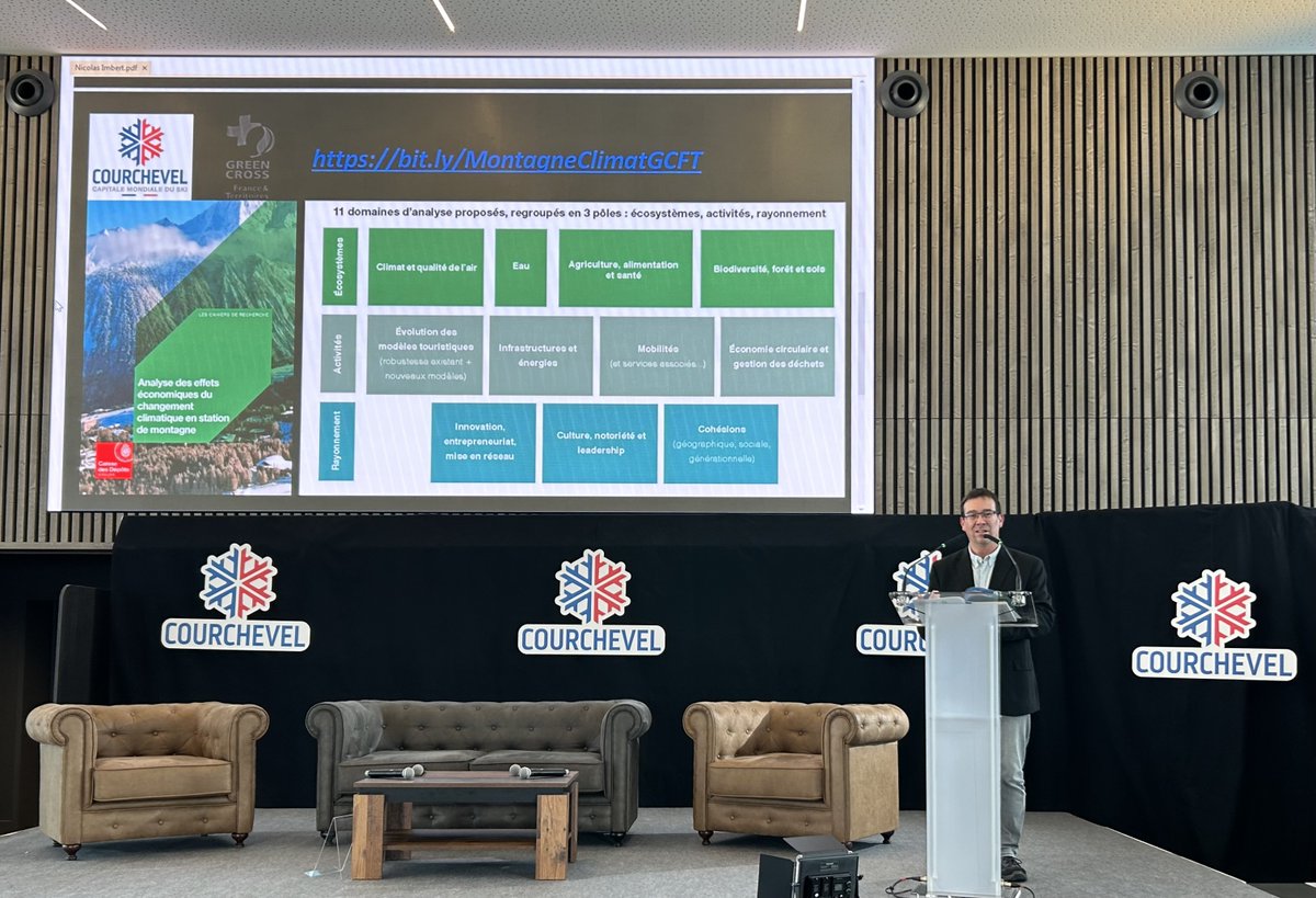LenaC__'s tweet photo. @GerhardKrinner et @HilmiNathalie, auteurs 6ème rapport du GIEC et Nicolas Imbert, Directeur Executif de @_GCFT interviennent au #TDFGreentech sur les sujets des effets du changement climatique sur la montagne et de construction de la résilience de ses stations.
#environnement https://t.co/4EBkD7yJNX