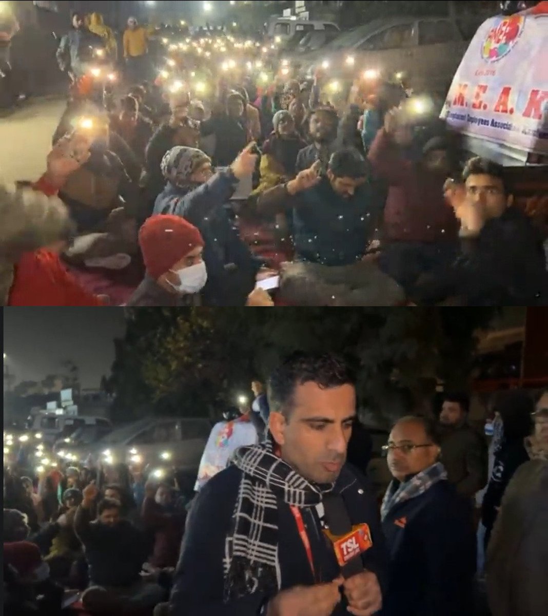 Lalit_Anjum's tweet image. Unprecedented Night Protest going on in Jammu. Winter 11°C
facebook.com/tslmediajk/vid…