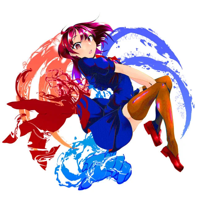 #絵を彩度100にすると超派手 
こうなる 