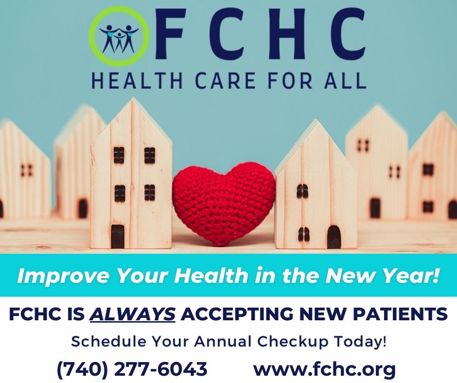 WeAreFCHC's tweet photo. Get 2023 off to a healthy start by scheduling your annual checkup with FCHC today! 

At FCHC we are always accepting new patients. We accept all insurance types and no insurance is required for care. 

Call (740) 277-6043 or visit https://t.co/0Mws9VlZoH today! https://t.co/xHJZbx3LM2