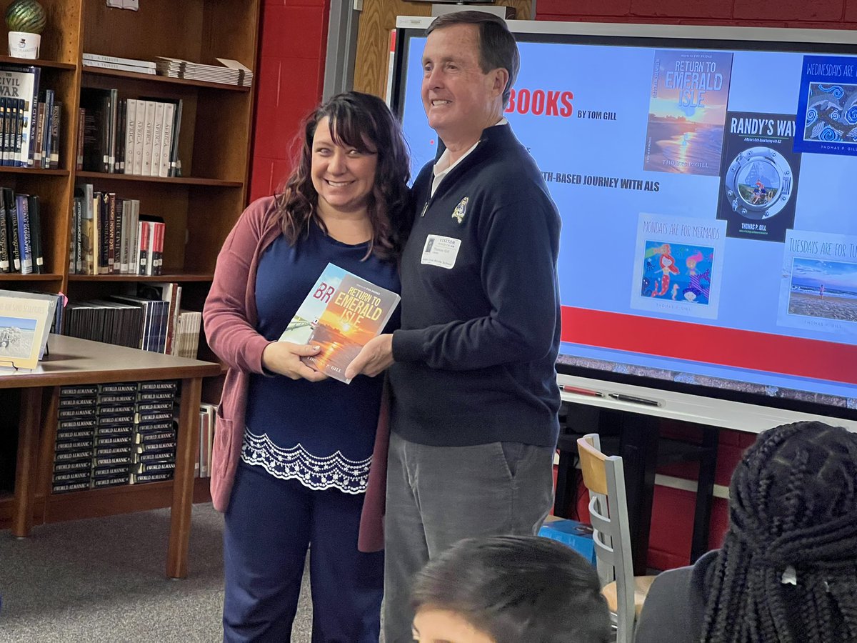 AnnEhler's tweet image. Guest author, Tom Gill, came to share his craft with us @HCMS. He gifted our library a set of books and our students can’t wait to check them out! #awesomeauthor #StudentsExcitedAboutWriting