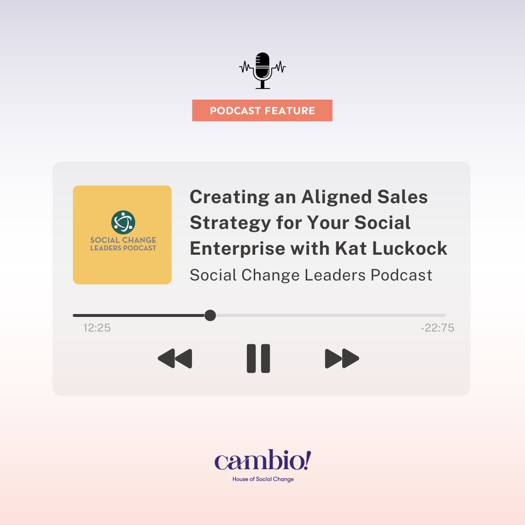 CambioCulture's tweet photo. As a #socialentrepreneur, do you find generating sales challenging? It’s a common problem, don’t worry.

In this podcast, Kat Luckock, founder of #ShareImpact, tells us more about why sales can be so challenging for social entrepreneurs.

Listen here 🔗 https://t.co/VvE3574ksL https://t.co/k8KBe1VRXD