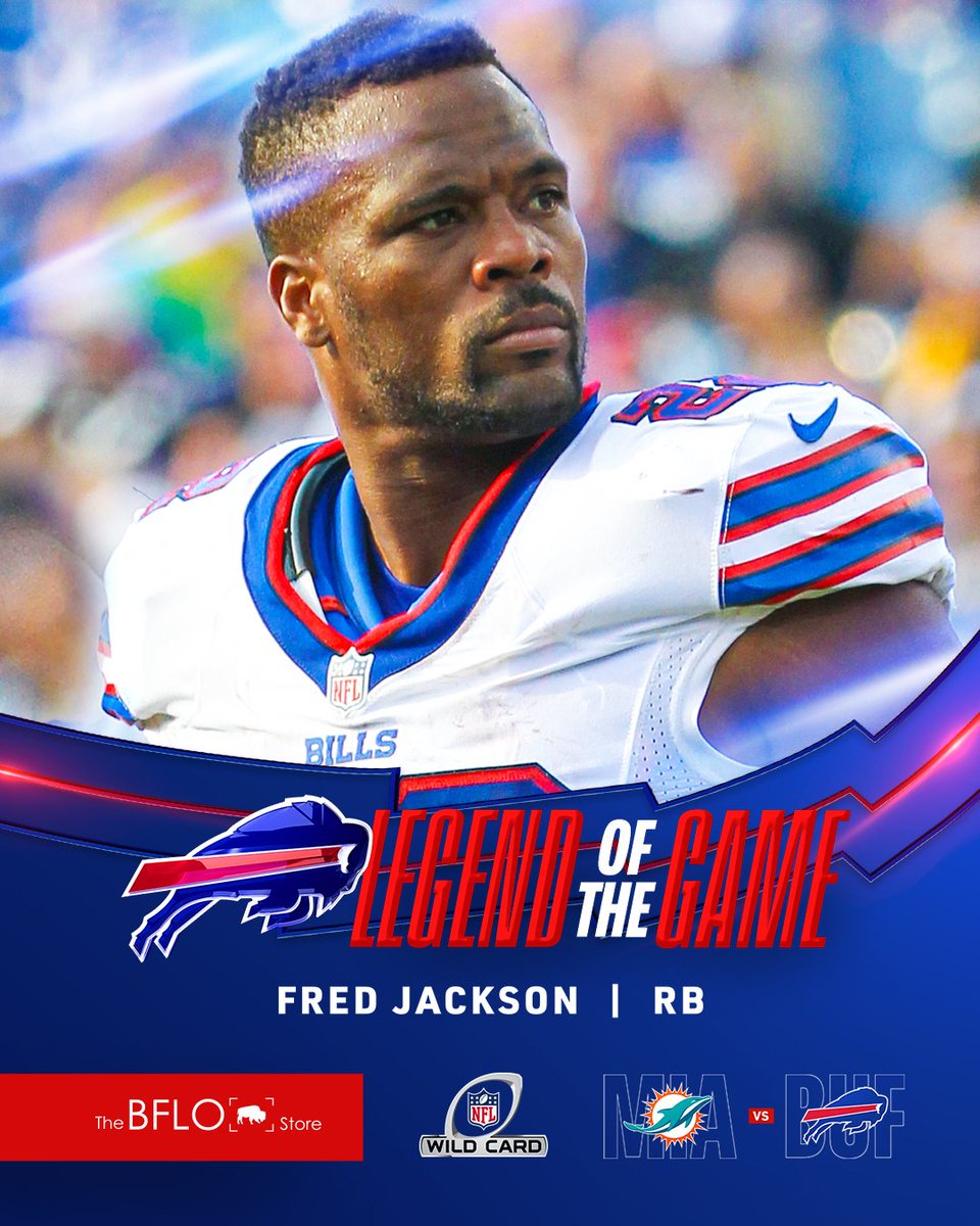 Buffalo Bills (@buffalobills) on Twitter photo FREDDIE! FREDDIE! FREDDIE!
<a href="/Fred22Jackson/">Fred Jackson</a> is coming back for Wild Card Weekend to be our <a href="/BillsLegends/">Bills Legends Community</a> of the Game.
Enter for your chance to win a football signed by Fred and a $250 BFLO Store gift card: yi.nzc.am/38/ymtaUi FREDDIE! FREDDIE! FREDDIE!
<a href="/Fred22Jackson/">Fred Jackson</a> is coming back for Wild Card Weekend to be our <a href="/BillsLegends/">Bills Legends Community</a> of the Game.
Enter for your chance to win a football signed by Fred and a $250 BFLO Store gift card: yi.nzc.am/38/ymtaUi