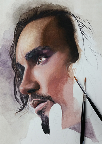 Once in a while, my twin sister and I challenge each other to paint artworks of our favorite characters from a tv series or movie. This time we chose Klaus <a href="/RobMSheehan/">🌸</a> from #theumbrellaacademy. Check my twin's artwork too <a href="/renee_delage/">Fayeren</a> #art #mixedmedia