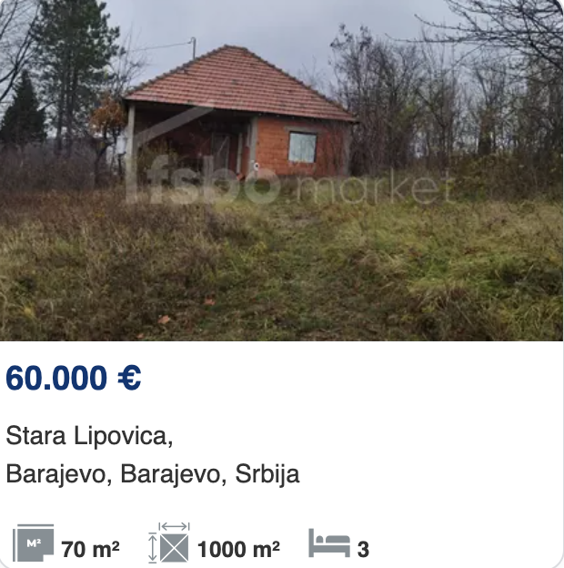 fsbomarket's tweet image. Kuća na prodaju - Barajevo
fsbo.market/sr/nekretnina/…
#fsbomarket #prodajanekretnine #kuća #nekretnine #nekretnineprodaja #bezprovizije #direktnoodvlasnika #prodajastanova #bezposrednika #nekretninesrbija