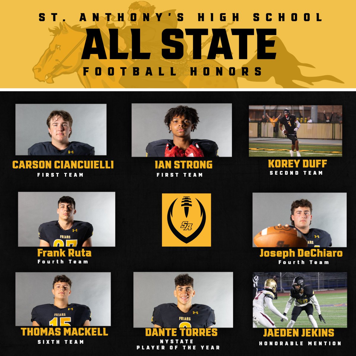 CONGRATULATIONS to the Friar All State Team members. @StAnthonysFB