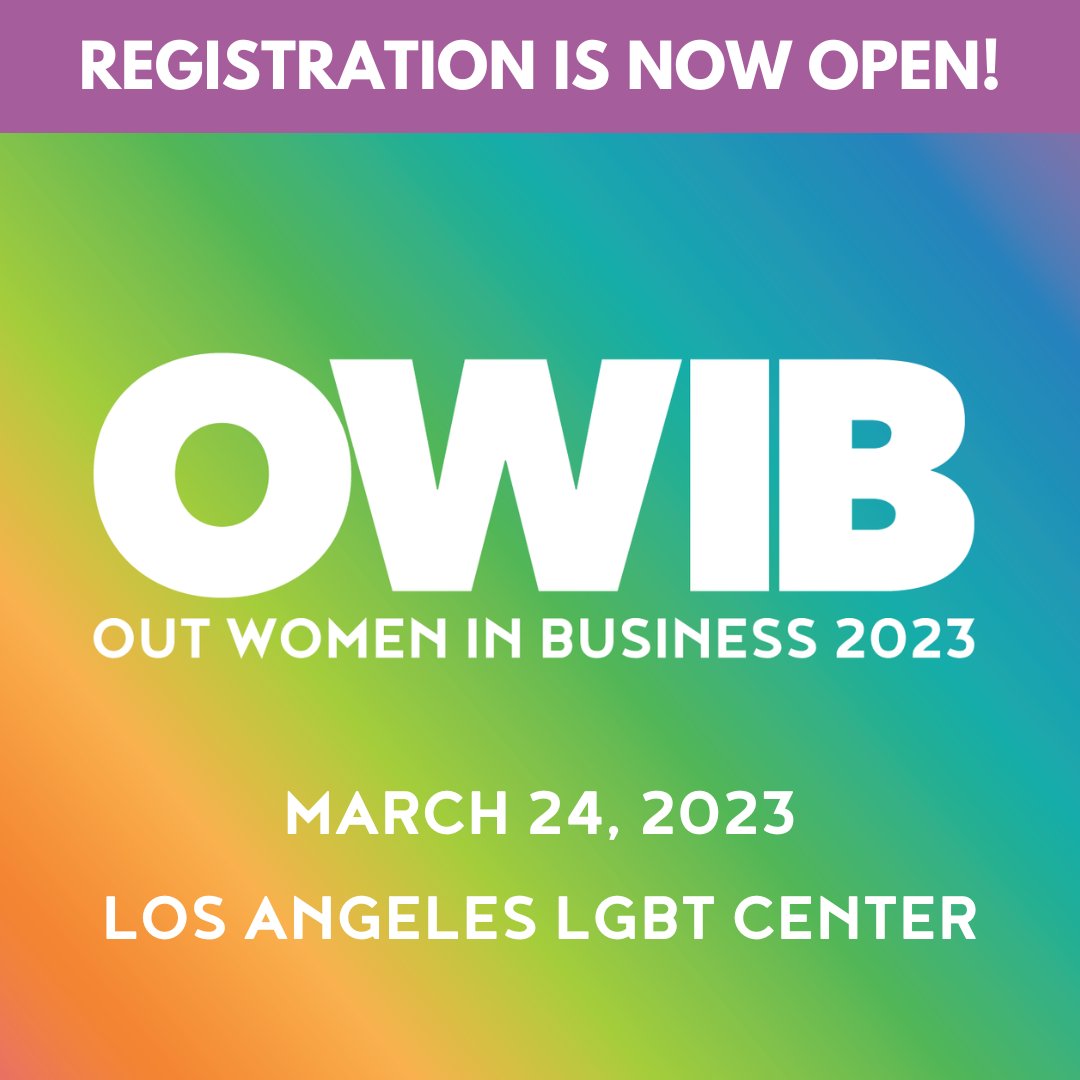 Registration for the 2023 Out Women in Business Conference is now open! Join us in LA on March 24th as we bring together the LGBTQ+ community to inspire future generations of women in business. Learn more and register here: bit.ly/3N5ABBI