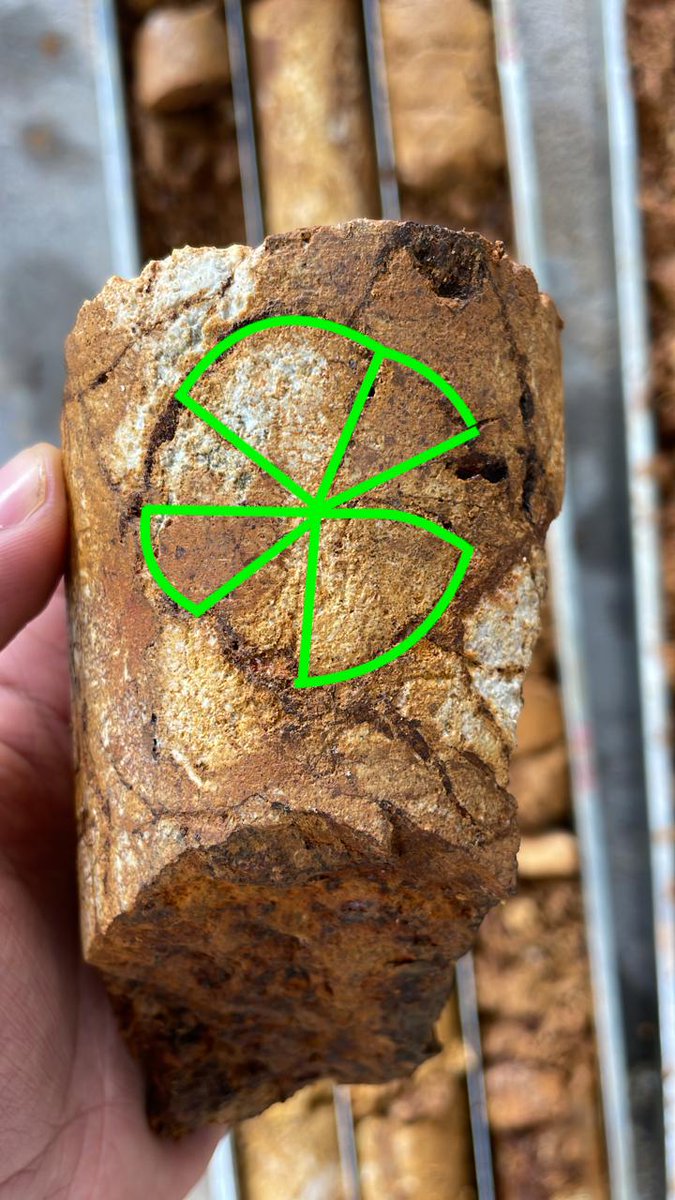 Ariski73's tweet photo. The first drill rig of 2023 starting coring yesterday at our Apollo target.
Is this sample from the first run of core in saprolite foreshadowing what lies ahead for Collective Mining this year🍀!?.....
$CNL.V $CNLMF
#copper #silver #gold #coreart #drillcore https://t.co/68fbKWFSak