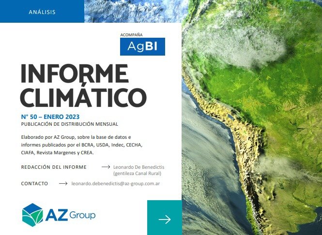 Nuevo informe climático de enero 2023.

Visualizá las perspectivas climáticas a nivel global y local, con mapas y modelos climáticos analizados en el corto y mediano plazo! 🌎⛈️🌦🌈🌡🌤

Realizado por <a href="/leodebenedictis/">Leo De Benedictis</a>

Link 👉🏻
bit.ly/InformeClimáti…

Acompaña <a href="/AgBI_agro/">AgBI</a>