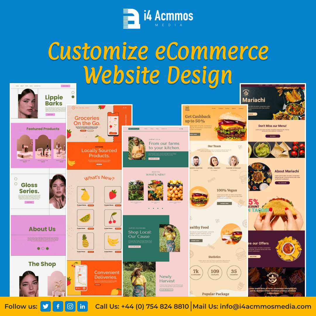 i4AcmmosMedia's tweet image. 🔥 Are you looking to customize your eCommerce website design? 
Look no further! 
i4 Acmmos Media is here to help you create a stunning, high-converting eCommerce website design.
👉 Call Us: +44 (0) 754 824 8810 | Mail Us: info@i4acmmosmedia.com
#i4acmmosmedia #ecommercewebsite