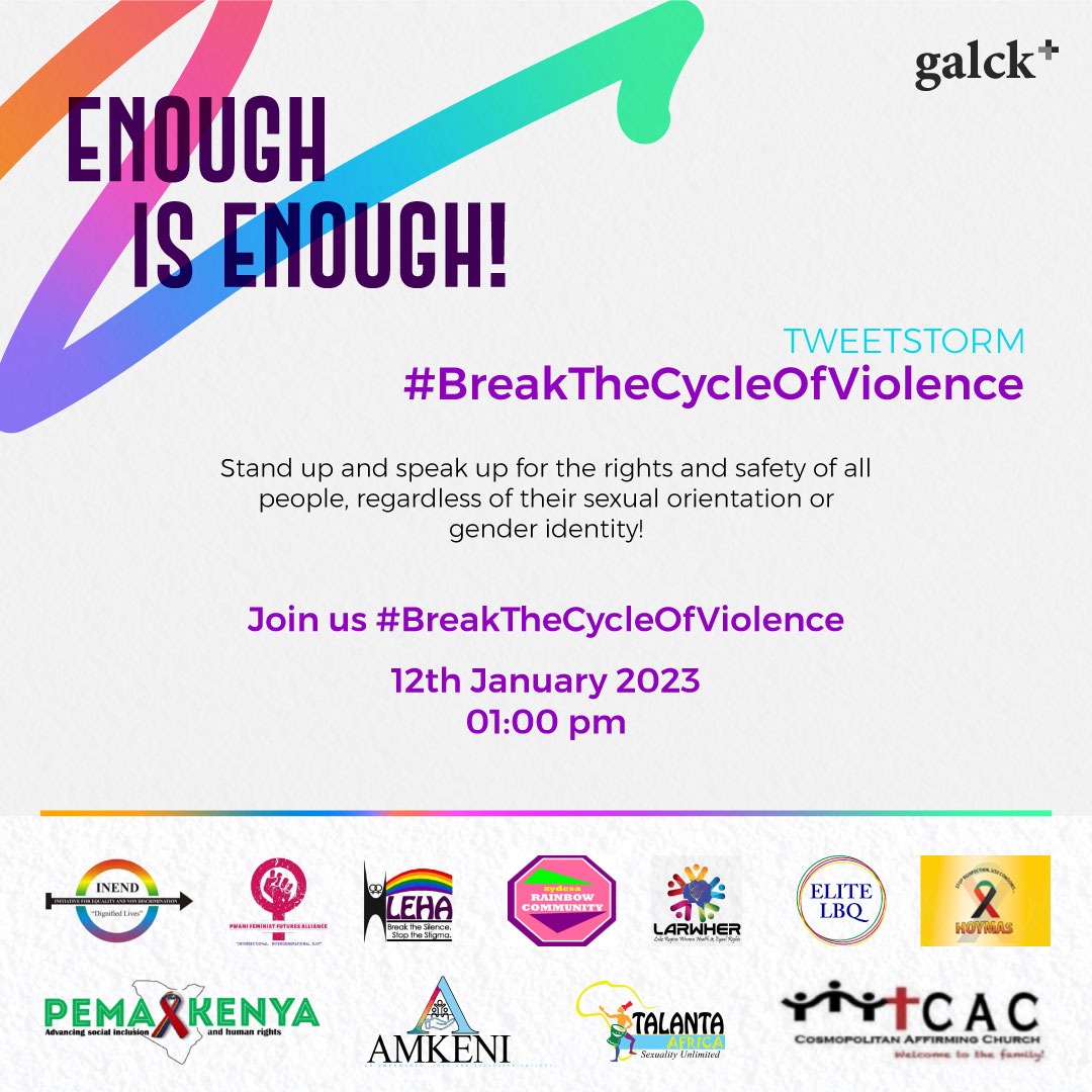 Laws, communities, and leaders that hold homophobic views can contribute to a culture that endorses and perpetuates violence against LGBTQ+ individuals.
#BreakTheCycleOfViolence 
#JusticeForEdwinChiloba 
#JusticeForSheilaLumumba 
#JusticeForJoashMosoti
#JusticeForEricaChandra