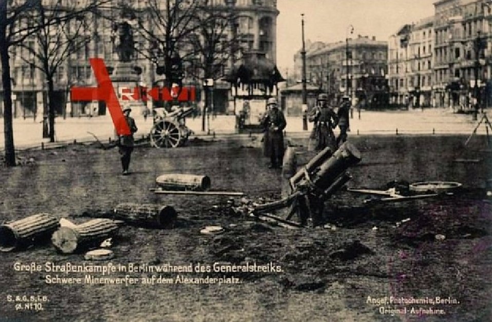 Letnapark's tweet photo. WER HAT UNS VERRATEN!?
Mythos + Realität
12.1.1919 Der #Spartakusaufstand [Generalstreik - &amp; Kämpfe in #Berlin v 5.-12.1.1919] v F. #Ebert mit Hilfe v W. #Reinhard, später SS-General, &amp; der Obersten Heeresleitung, Gustav #Noske #MSPD, niedergeschlagen. 
https://t.co/trFOw6mKXN https://t.co/2oaLk6JiGr