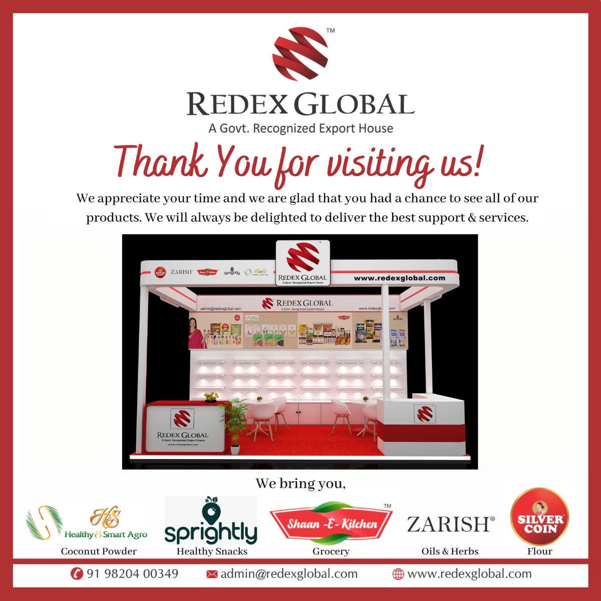 RedexGlobal's tweet photo. A very warm thanks to all who visited us.

@RedexGlobal 

#Indusfood #Indusfood2023 #foodexport #thankyou #RedexGlobal https://t.co/AQtZepmVU0