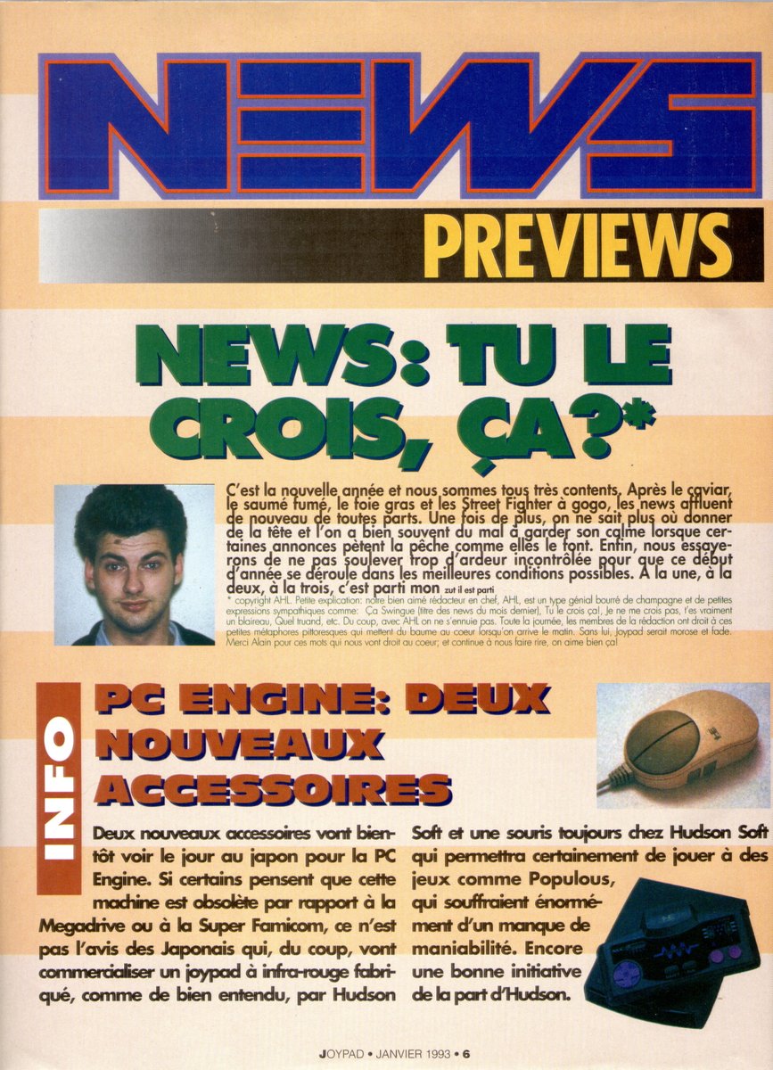 AllmightoFranky's tweet photo. #Nostalgeek le n°16 de #Joypad de janvier 93,les news,en previews #Terminator et l'arme fatale sur #SuperNintendo!Tests de #LegendofIllusion starring #MickeyMouse et #BatmanReturn sur #MasterSystem!!#retro #retrogaming #oldschool https://t.co/9Nigiprzzi