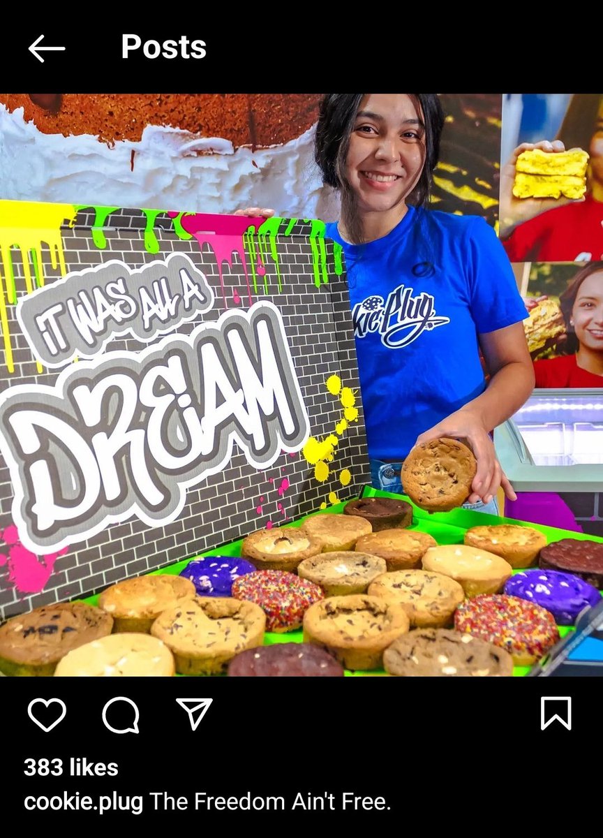 Is_Purple's tweet photo. @bakemag #TheCookiePlug is Appropriating Graffiti, Street Art, Hip-Hop Culture, #AAVE, &amp; blocking &amp; deleting comments from Black People. 0% Black Owned or Runned. 0% Proffits going towards uplifting Black People or Communities. And telling Black People "The Freedom  Ain't  Free ". https://t.co/UaCMqfCqx2