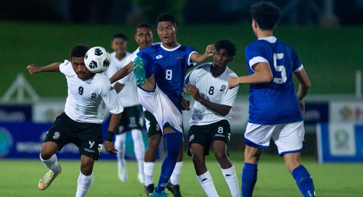 futebol_oceania's tweet photo. Vitória relativamente tranquila de Fiji sobre Sampa por 3-0 para fechar a primeira rodada do Campeonato sub-17 da OFC. Próxima rodada tem Nova Zelândia x Samia Americana, Taiti x Ilhas e Samoa x Tonga. https://t.co/cSZ1iBeMK3