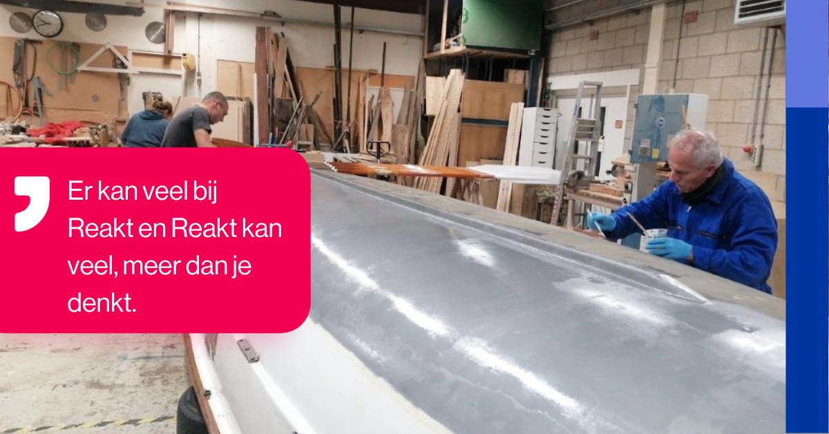 Er kan veel bij onze collega's van <a href="/ReaktPG/">Reakt</a> en Reakt kan veel, meer dan je denkt. Zo hielpen zij roeivereniging TIOG aan een ruimte voor onderhoud aan hun roeiboot, pardon: sloep. reakt.nl/wie-we-zijn/ni…