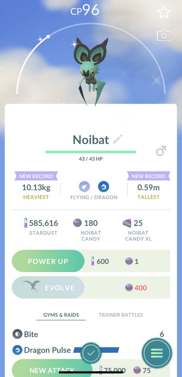 GrandMastaSwag's tweet photo. Right before I checked this Noibat I said. “I don’t need to worry about community day when this is gonna be shiny” 😂 #PokemonGO #Noibat #ShinyPokemon https://t.co/x9l8D6l8Hw