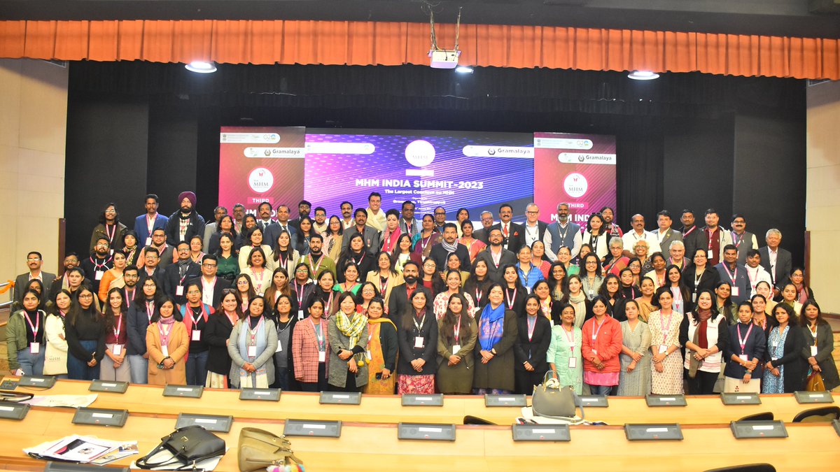 UNOPS_India's tweet photo. The Third #MHM India Summit 2023 concluded today in New Delhi. The 2-day event included interesting panel discussions on different aspects of menstruation. @UNOPS @MoJSDDWS @jaljeevan_ @UNinIndia @gramalaya @DenmarkinIndia https://t.co/nhcTKyeq5K