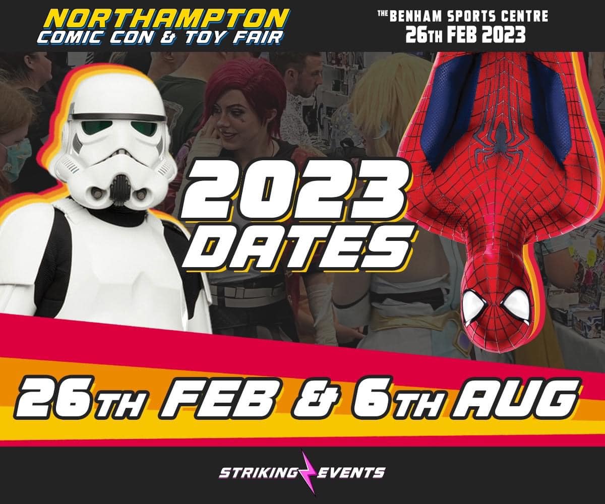 Not long now until Striking Events Northampton Comic-Con & Toy Fair here at Benham Sports Centre! 

Get that date in your diary! 👾🃏🕹️🎮 #comiccon #comicconnorthampton #benhamsportscentre #kingsparksports #northampton #northamptonevents