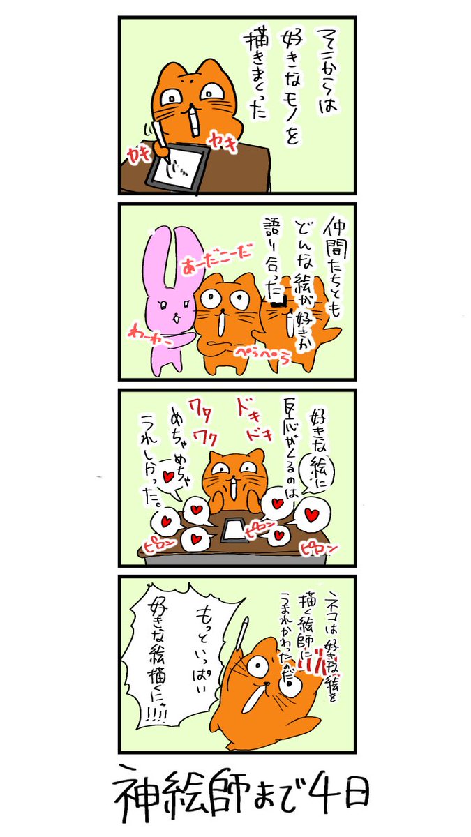 100日後に神絵師になるネコ 
96日目
「好きな夢を叶えるために」 