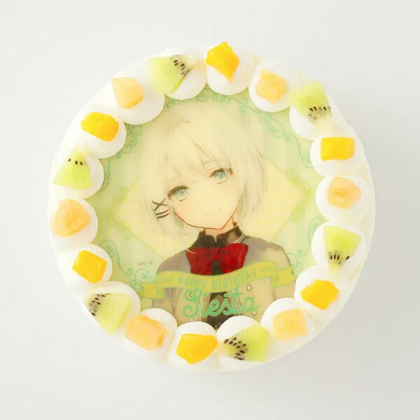 【予約はこちら】シエスタバースデーケーキ(二語十SSイラストカード特典付き!):グラス&スパークリングドリンク: 