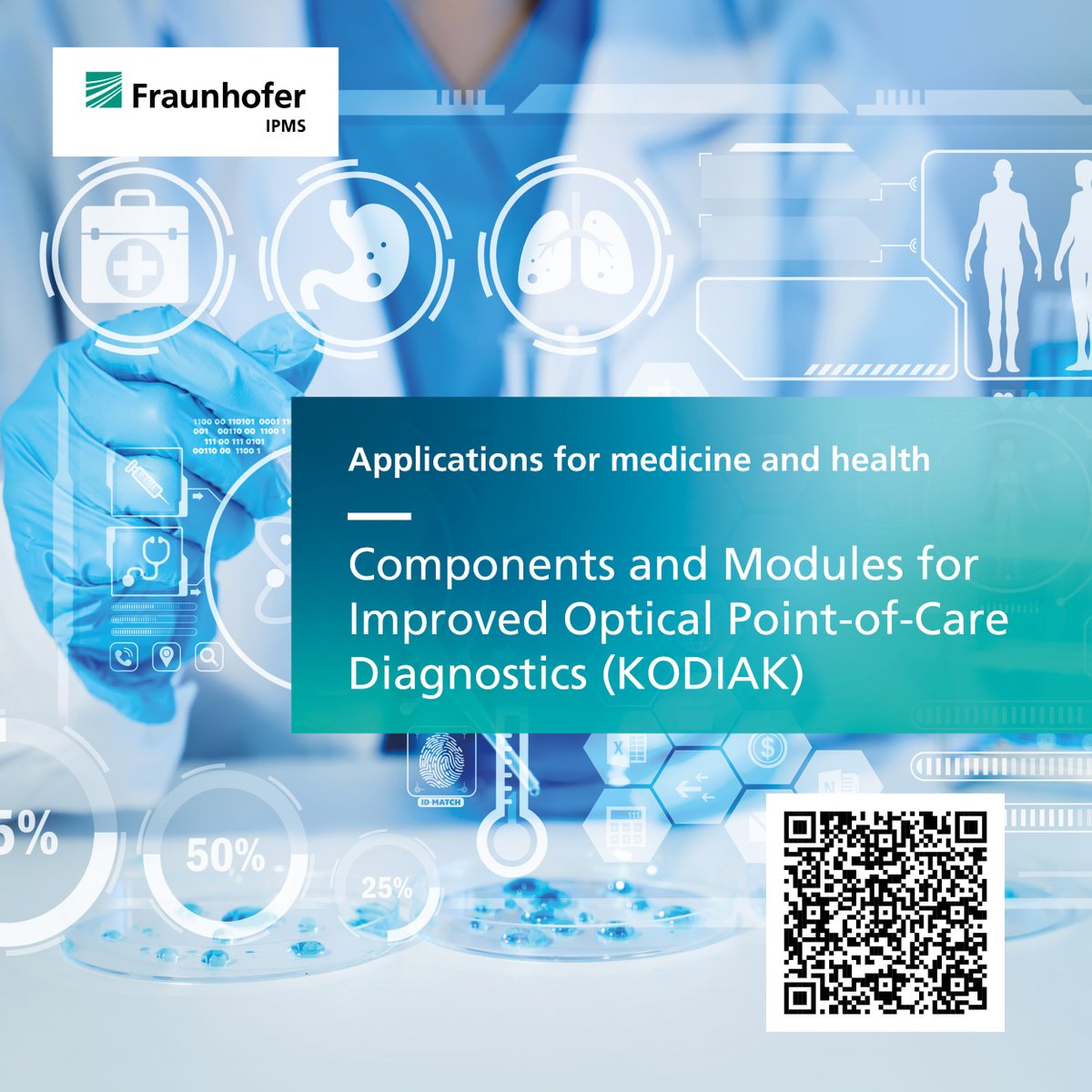 👉🏽The KODIAK #project: Here, #electronic, #optical & fluidic components & associated integration techniques are to be developed, opening up lab-on-#chips based point-of-care #diagnostics for further use cases. 6 partners are working together: ipms.fraunhofer.de/en/application…
