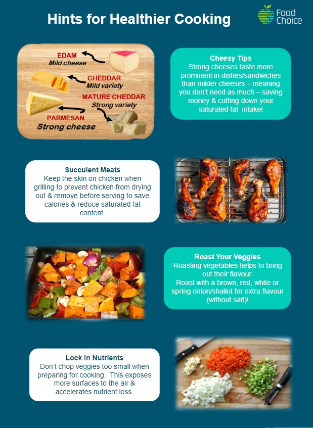 foodchoice_work's tweet photo. Looking for simple ways to cook healthier this new year?
Here are some hints for making small changes to your ingredients and cooking methods, without compromising on flavour.
#healthiercooking https://t.co/gJOeWHaJGY