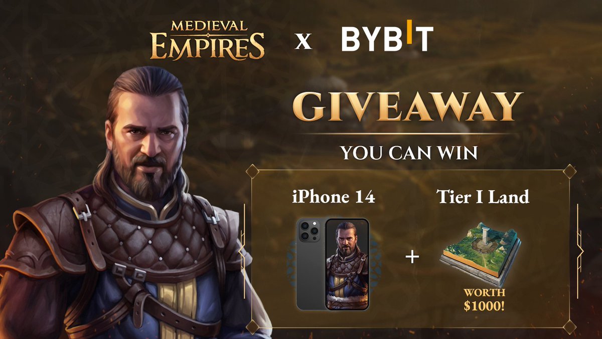 Get a chance to win an iPhone 14📱by completing steps 1-3:

1️⃣Follow <a href="/MedievalEmpires/">Medieval Empires</a> 
2️⃣Like + Retweet this tweet
3️⃣Comment $MEE below

➕

Additionally get a chance to win #MedievalEmpires land #NFT worth $1000 by staking $MEE token on <a href="/Bybit_Official/">Bybit</a>: bit.ly/BybitSavingsME