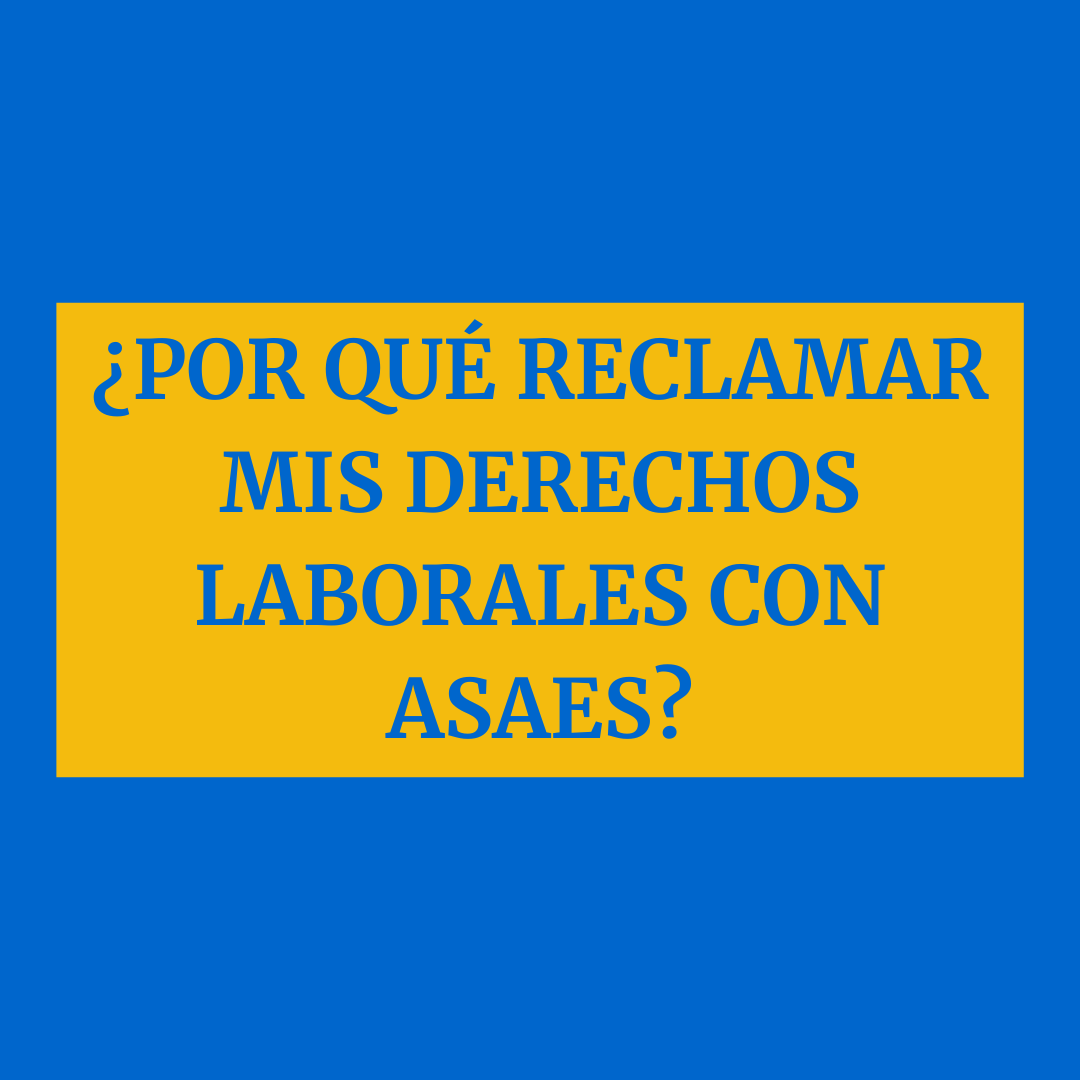 ¿POR QUÉ RECLAMAR MIS DERECHOS LABORALES CON #ASAES? 🤔

Desde ASAES nos dedicamos exclusivamente a resolver los problemas laborales de los sanitarios con independencia, esfuerzo y conocimiento, de esta forma enfrentamos la administración con la certeza de tener la razón.