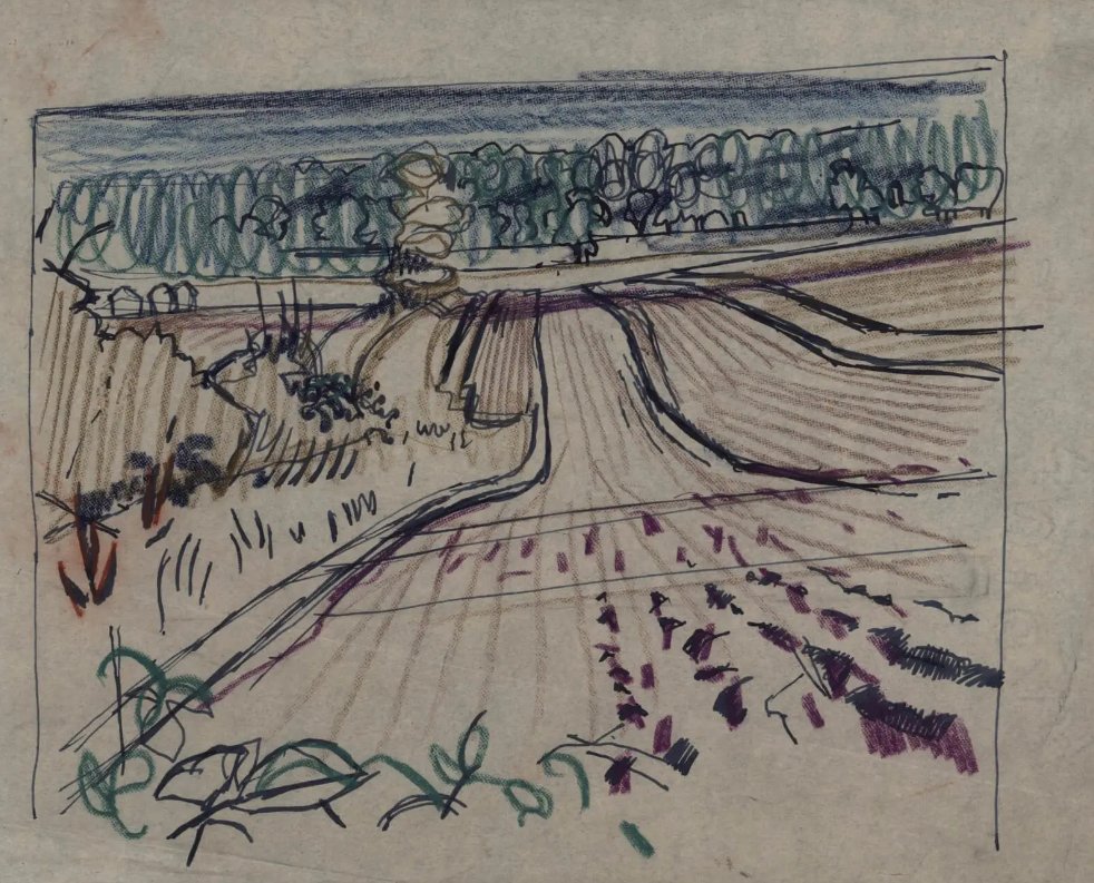 Russell_Cotes's tweet photo. Here is 'Arisaig' by #StephenBone (1904–1958) from our collection, for this week's @artukdotorg #OnlineArtExchange inspired by the #farming theme! See his painting alongside 'Landscape with ploughed field' pen and ink drawing from #modernbritishartgallery
#britishpainter #artuk https://t.co/0kJZrJi60l
