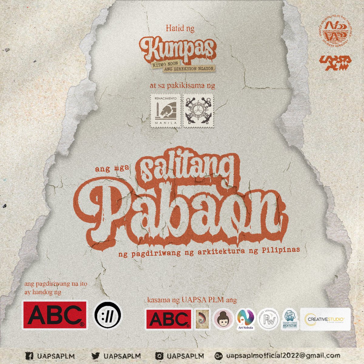 UAPSAPLM's tweet photo. Nagwakas man ang pagdiriwang natin ng Philippine Architecture Festival ngunit hindi natatapos dito ang mga napulot nating kaalaman. Narito ang ilan sa mga mahahalagang punto ng usapan na maari nyong balikan.
#KUMPASangCOMPASS
#NAW2k22
#UAPSAPLM
#AlabUAPSA
#IlluminatingHorizons https://t.co/YQyHmfcL5J