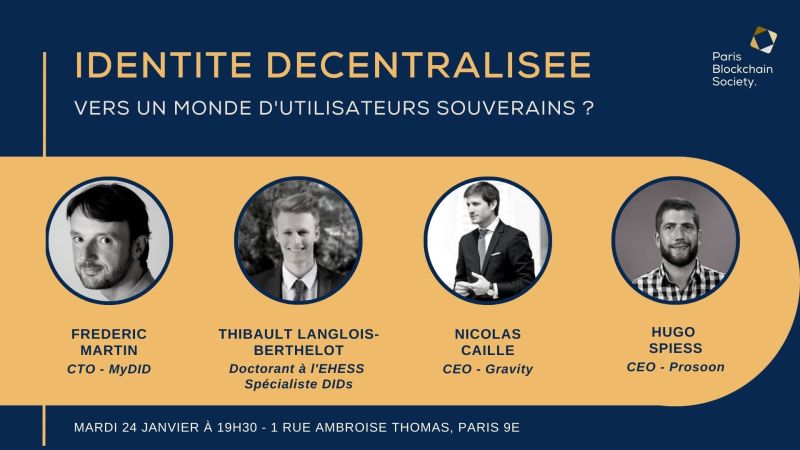 La Paris Blockchain Society aura le plaisir d'accueillir Frédéric Martin qui présentera les DIDs et ses cas d'utilisations.