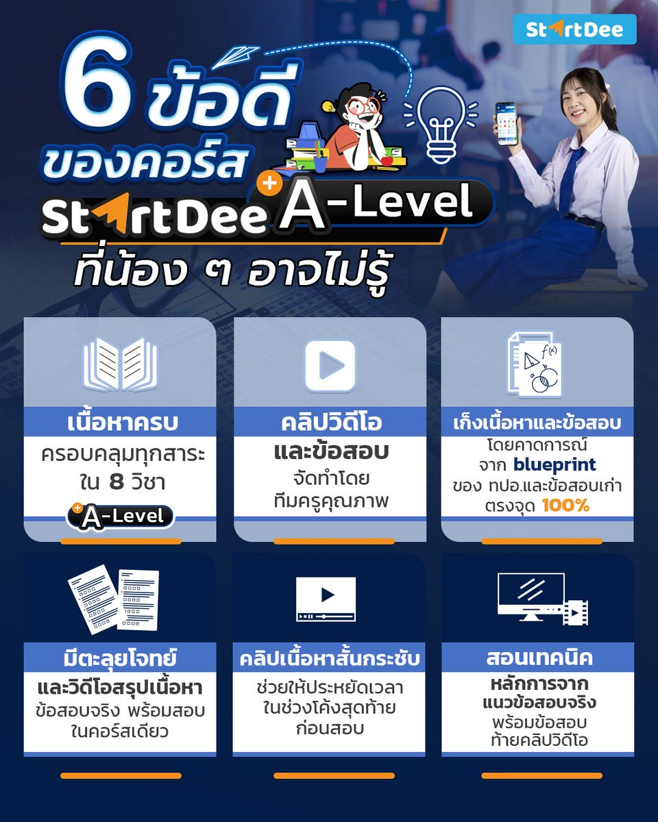 startdeeth's tweet image. 6 ข้อดีของคอร์ส StartDee A-Level ที่จะมาช่วยกู้คะแนนสอบ เพื่อคณะและมหา'ลัยในฝันของน้อง ๆ 
👉สนใจคลิกหรือทักแชทเลย : startdee.typeform.com/to/C1GoXLJb

#TCAS #TCAS66 #ติวสอบ  #Alevel66 #Alevel