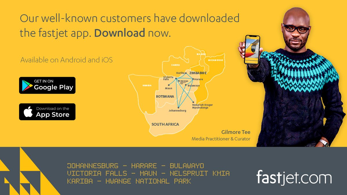 Hello fastjet family 💛.

Our well-known customers have downloaded the fastjet app. Download now and enjoy a 5% discount on all bookings done through the app.

📱 Android click here bit.ly/3jMAPDN
📱 iOS click here apple.co/3vADm6s

#fastjetApp
#fastjetForEveryone