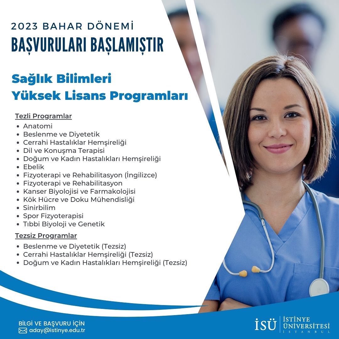 istinyeunivedu's tweet photo. İstinye Üniversitesi 2022-2023 Yılı Bahar Dönemi yüksek lisans programlarında başvurular başladı!
Geleceğinizi İstinye Üniversitesi ile yakalayın, kariyerinize değer katın. Başvuru koşulları, programlar ve tüm detaylar için linke tıklayın: https://t.co/iu8K013j0k https://t.co/8F4XDmaSBs
