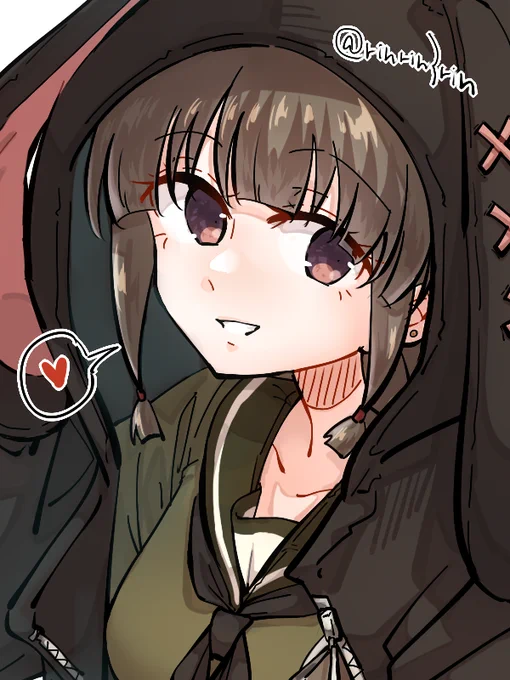 艦これらくがき。うさ耳パーカー北上さんと煙草休憩 