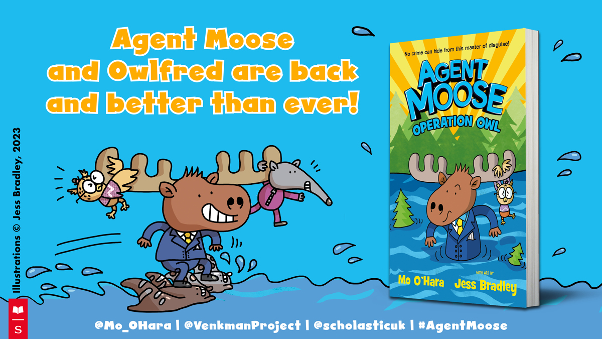 scholasticuk's tweet photo. The latest graphic novel in the laugh-out-loud #AgentMoose series is out now! 

There's a mystery criminal making a BIG splash in Big Forest. Can Agent Moose and Owlfred wade through the clues and stop them? 

@Mo_OHara @VenkmanProject https://t.co/2XRhztsrKz